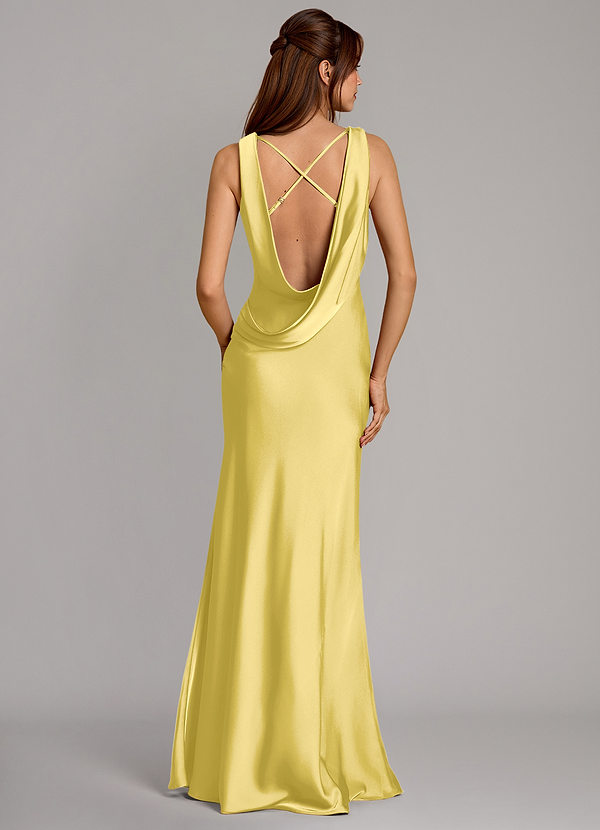 Azazie Cheryl Vestidos de dama de honor Vestido Canario de Satén Elástico de Corte Sirena image1