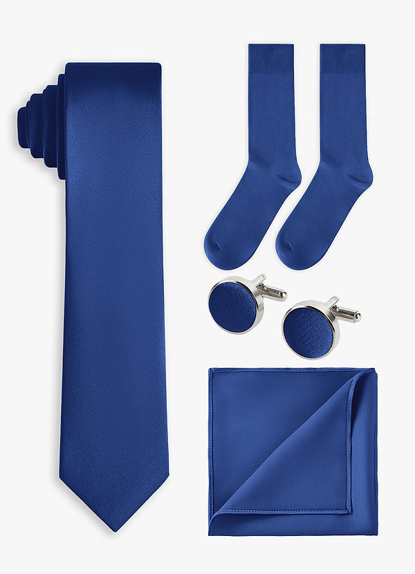 front Bijpassende kleur 4-delige stretch satijnen skinny stropdasset