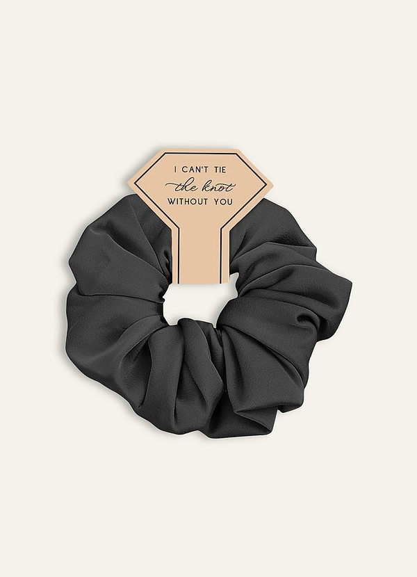 front Set di scrunchie over size in raso elasticizzato per damigelle d'onore in tinta unita
