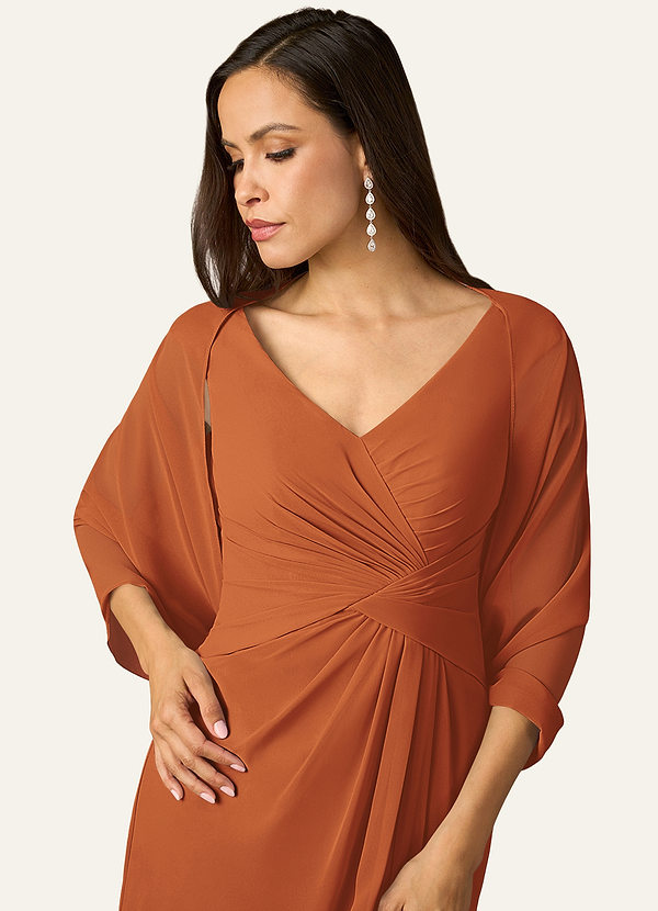 front Azazie Abrigo De Gasa Sarah De Color A Juego