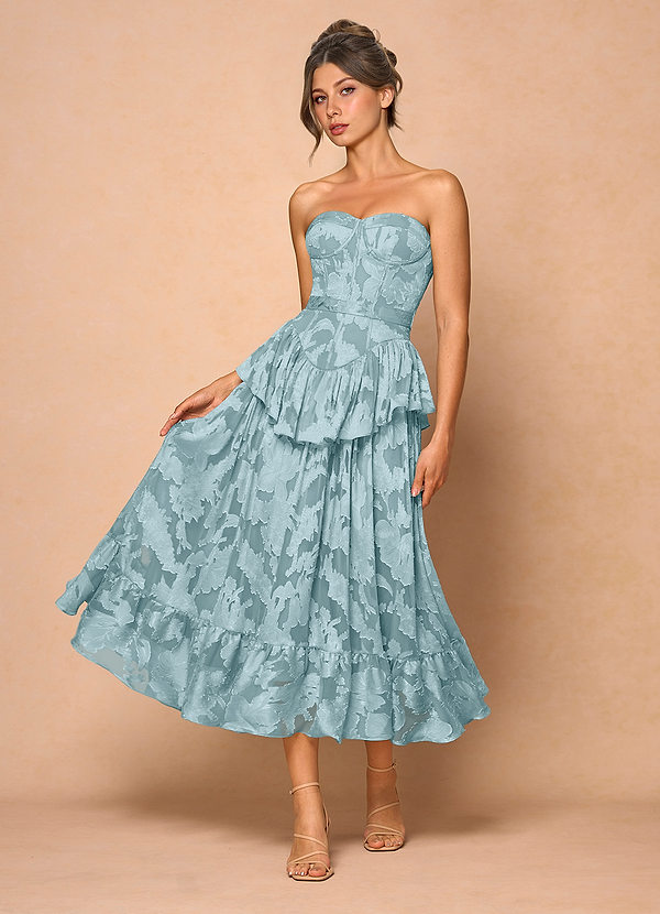 Midi jurk Emery Poederblauw image1