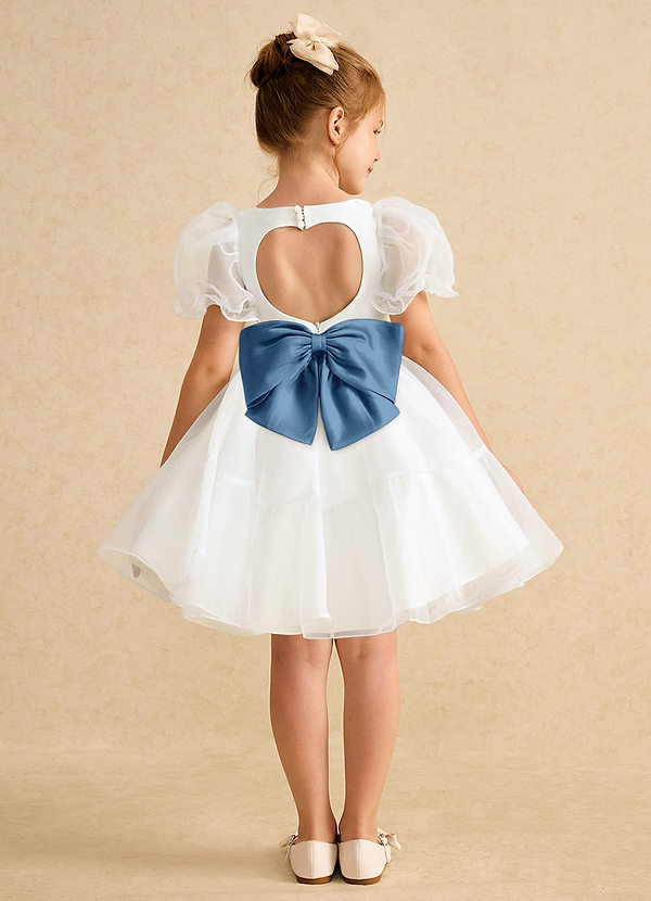 Azazie Debbie Abiti da Ragazza di Fiori Abito Principessa in Organza Scollo a Cuore Avorio Crepuscolo image1