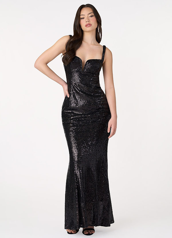 Petra Black Sequin Gown image1