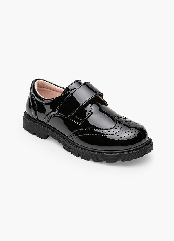 front Boys' Patent Brogue Dress Shoes