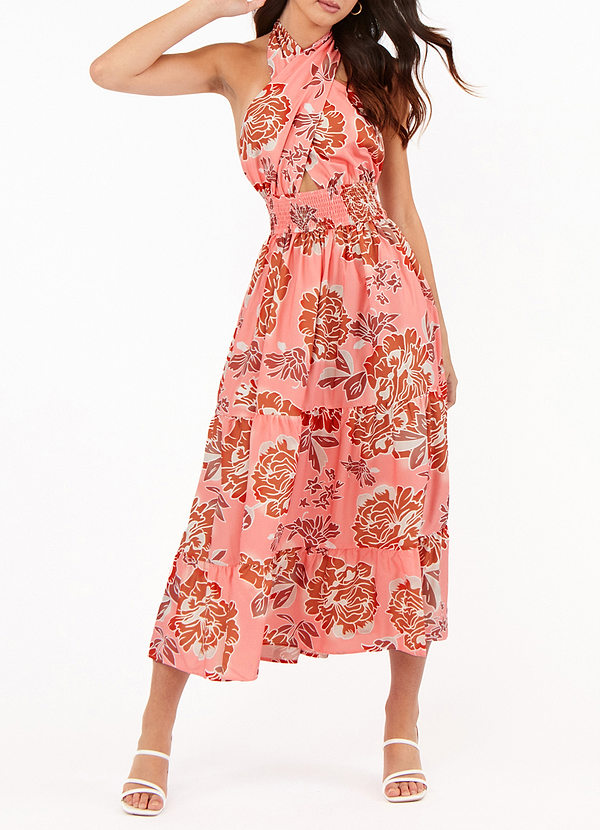 front Robe Maxi Rose Florale