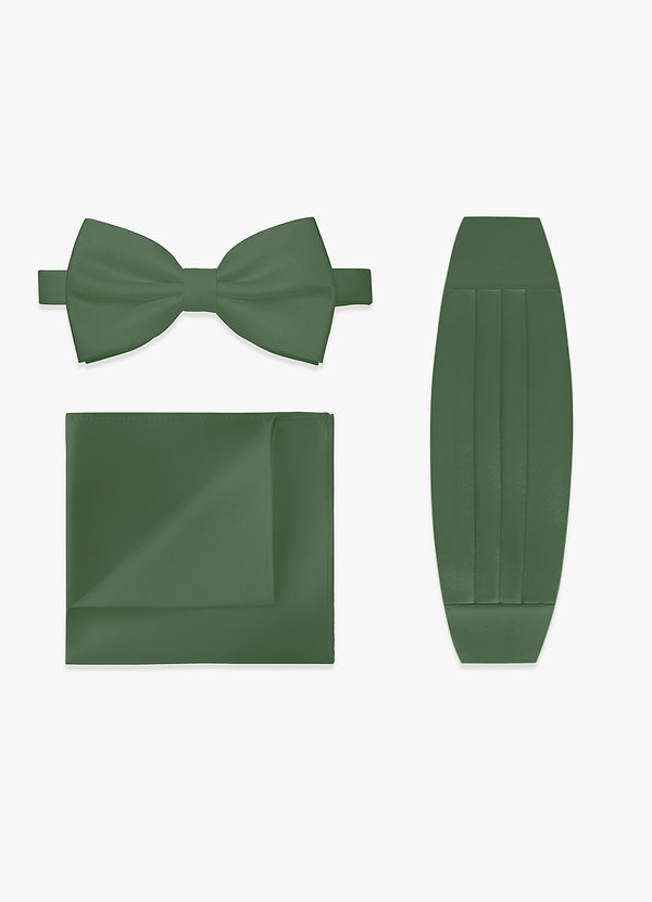 front Matching Bow Tie & Pocket Square & Cummerbund Set