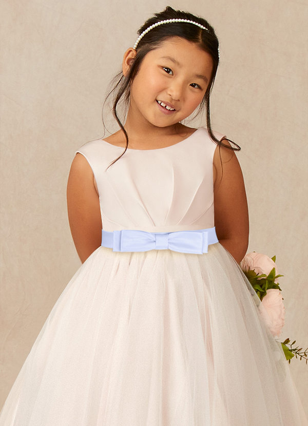 front Azazie Matching Color Satin Layered Bow Sash