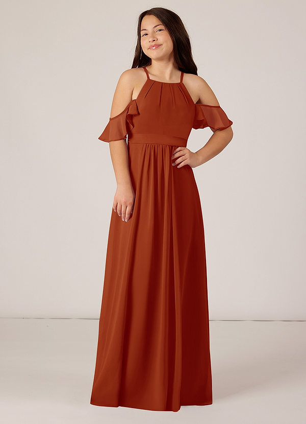 Paprika Azazie Brittney JBD Junior Bridesmaid Dresses Azazie