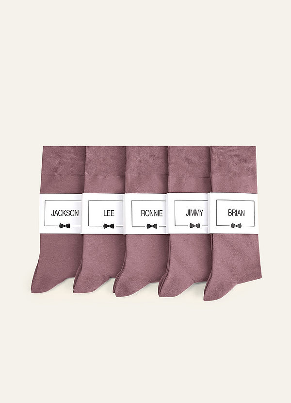 front Matching Color Men's Dress Socks with Personalized Label