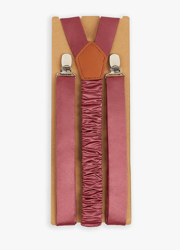 front Matching Color Matte Satin Suspenders