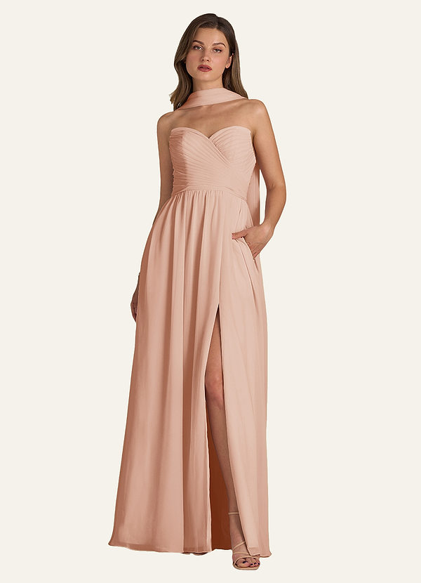 front Azazie Bijpassende kleur chiffon sjaal