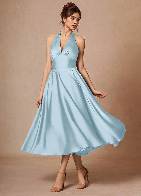 Robe Mi-Longue Bleu Ciel Dominique image1