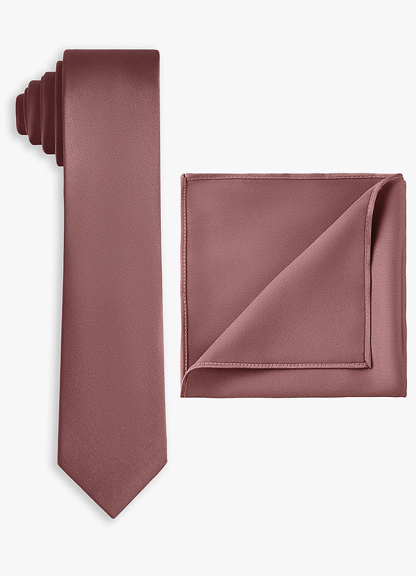 front Stretch Satin Skinny Tie and Pocket Square Set