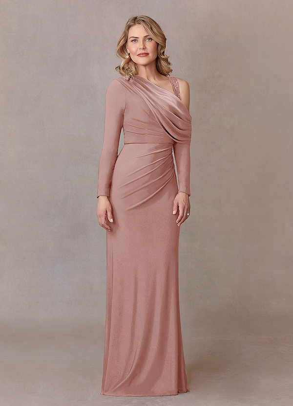 Azazie Magnolia Mother of the Bride Dresses Sheath Lace Luxe Knit Floor-Length Dress image1