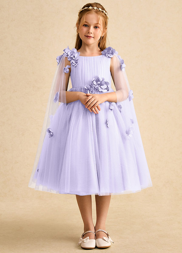 Azazie Staria Flower Girl Dresses Lilac Ball-Gown Ruched Tulle Dress image1