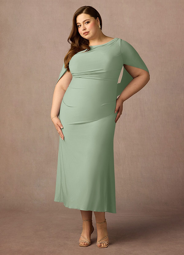 Azazie Bellona Vestidos de Madre de la Novia Vestido de Agave de Punto de lujo de Recto con Cuello barco image1