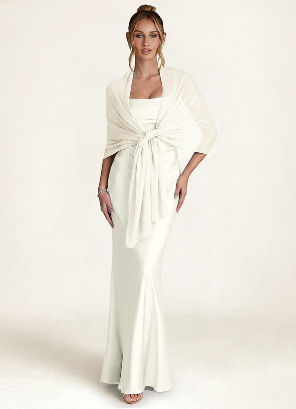 front Azazie Chiffon Sparkly Cover Up Scarf