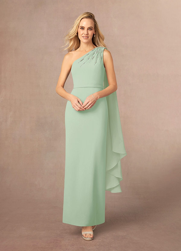 Azazie Gianna Vestidos de Madre de la Novia Vestido de Salvia Polvorienta de Crepé elástico con Hombro unilateral image1