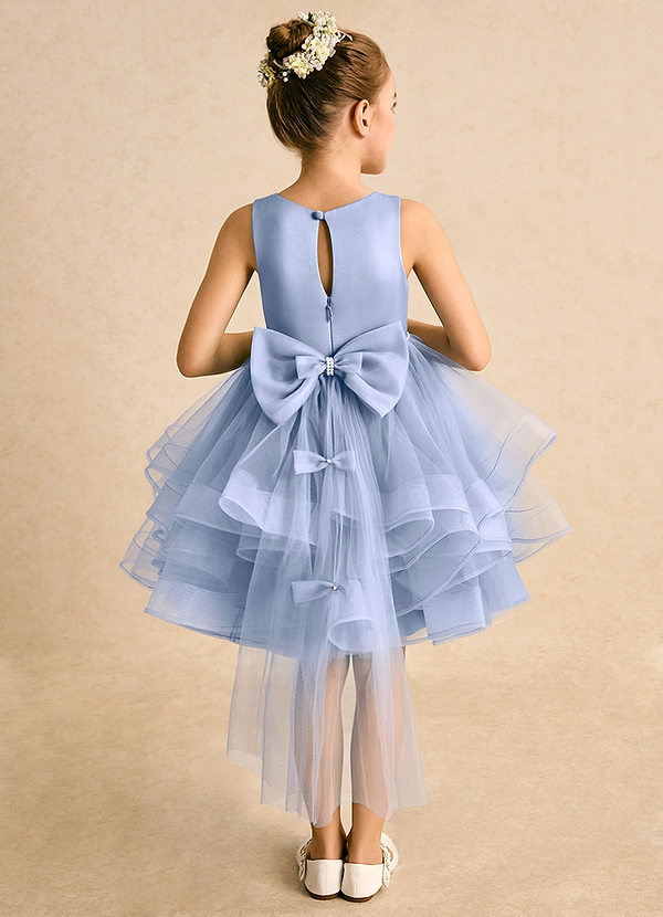 Azazie Tinie Flower Girl Dresses Ice Ball-Gown Bow Tulle Dress image1