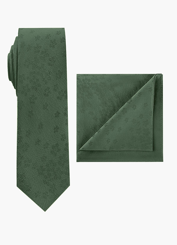 front Jacquard Skinny Tie & Pocket Square Set