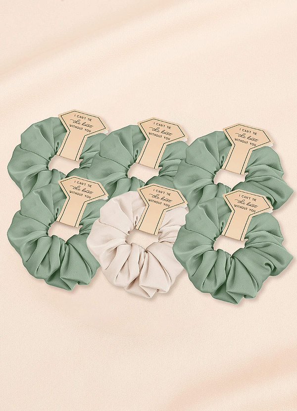 front Matching Color Mixed Color Bridesmaid Stretch Satin Over Size Scrunchie Set