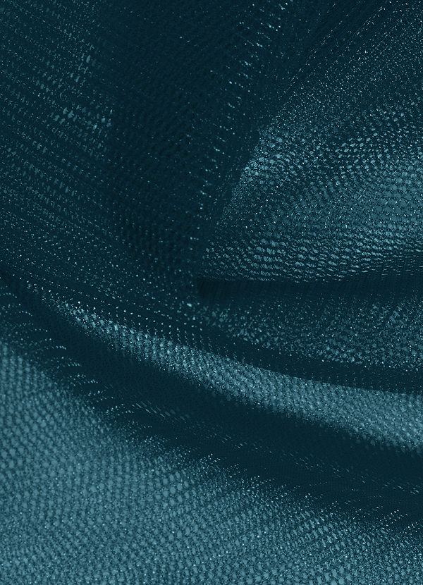 front Azazie Inkt Blauw Tule stof op maat gesneden