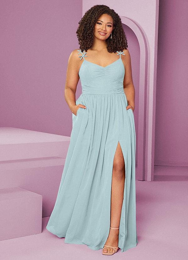 Barbie ♥ Azazie Bridesmaid Dresses Mist A-Line Pleated Chiffon Dress image1