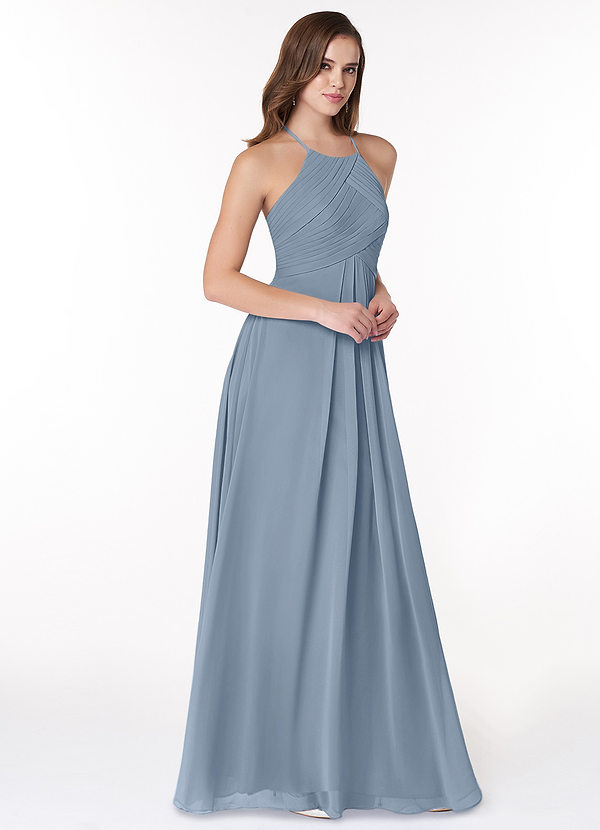 Ginger A-Line Halter Pleated Chiffon Dress