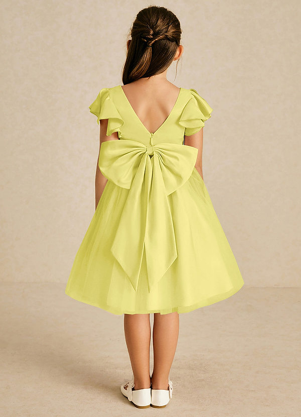 Kaeya Flower Girl Dresses Canary A-Line Bow Tulle Dress image1
