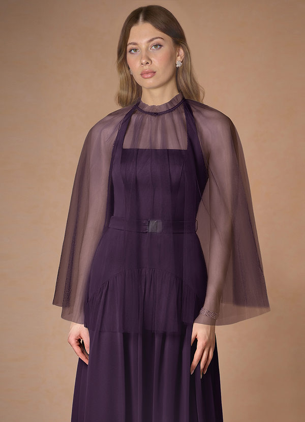 front Azazie Matching Color Tulle Cape