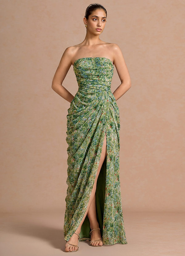Robe Maxi Vert Floral Kaavia image1
