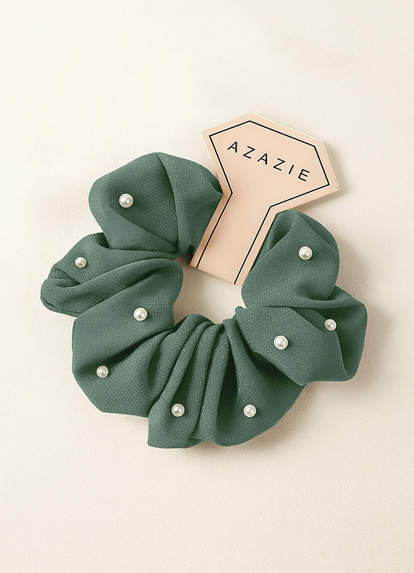 front Bridesmaid Chiffon Pearl Over Size Scrunchie