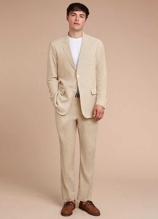 front Gavin Così Completo pantalone a righe in seersucker