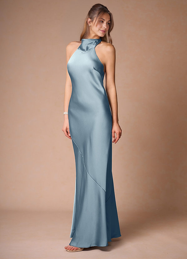 Shome Azul Pálido Vestido largo sin espalda image1