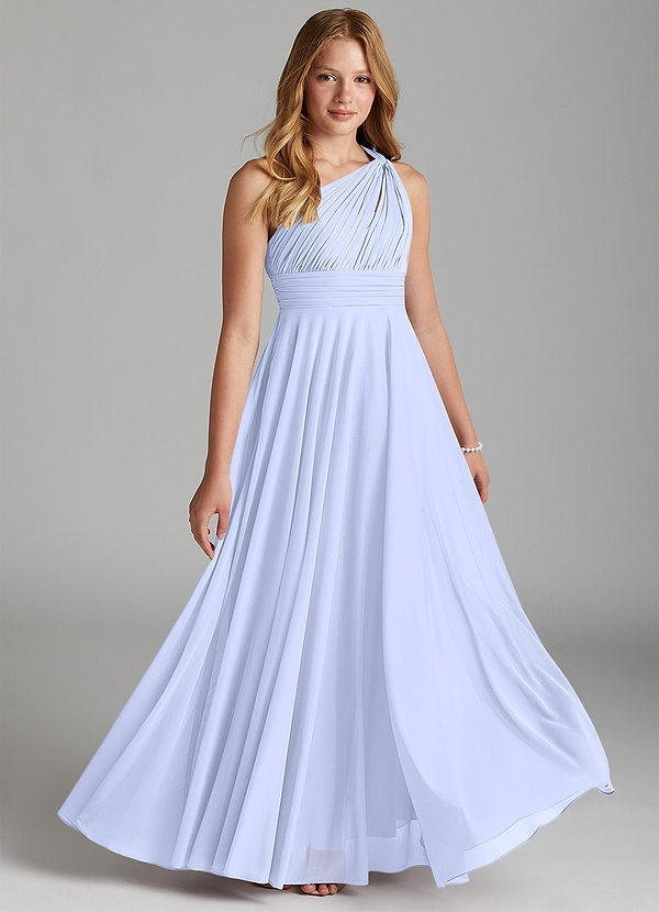 Azazie Charlize Junior A-Linie Gittergewebe Kleid Lavendel image1