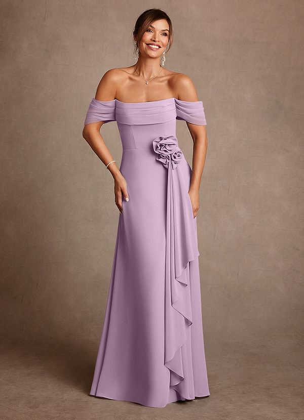 Azazie Amherst Mother of the Brides Dresses Wisteria A-Line Off the Shoulder Chiffon Dress image1