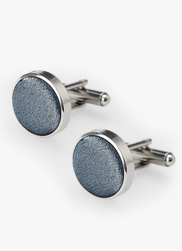 front Rounded Metallic Satin Cuff Links