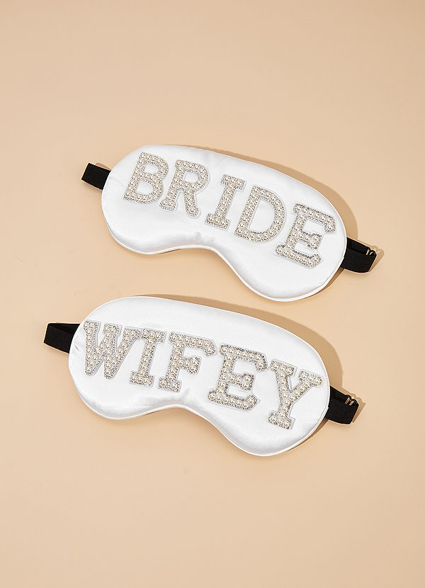 front Bride & Wifey Pearl Rhinestone Sleep Mask