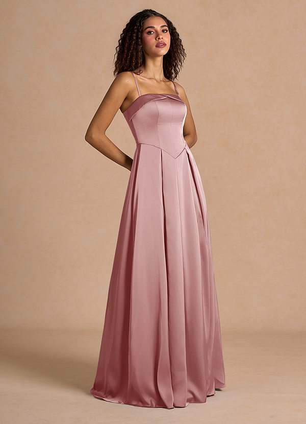 Robe Longue Rose Poudré Zoé | Azazie