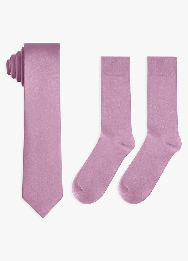 front Matching Stretch Satin Skinny Tie and Cotton Socks Set