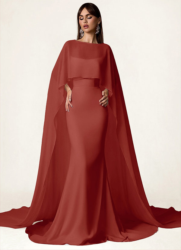 front Azazie Matching Color Chiffon Cape