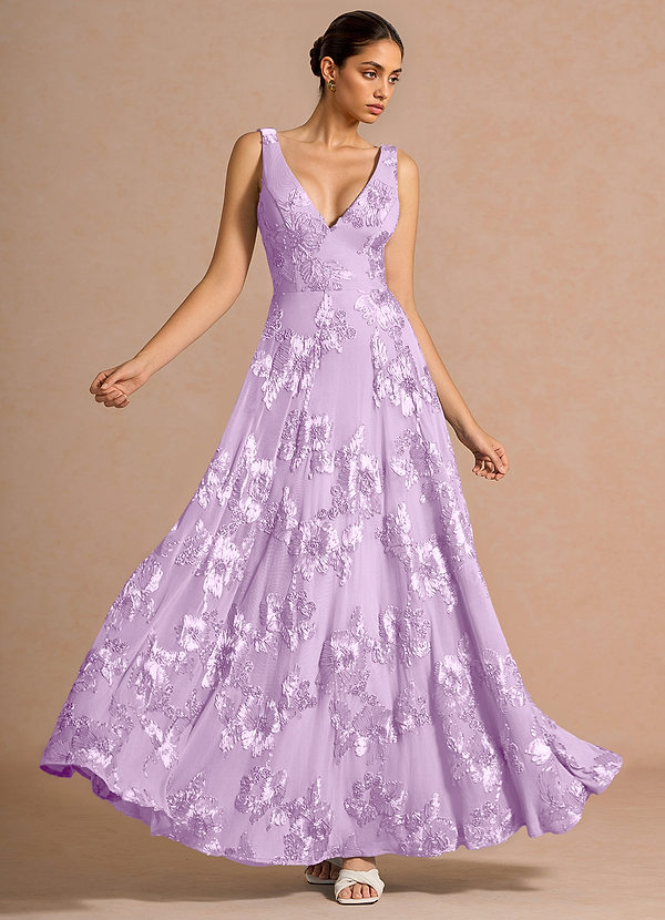 Hysara Frosted Lilac Maxi Dress image1