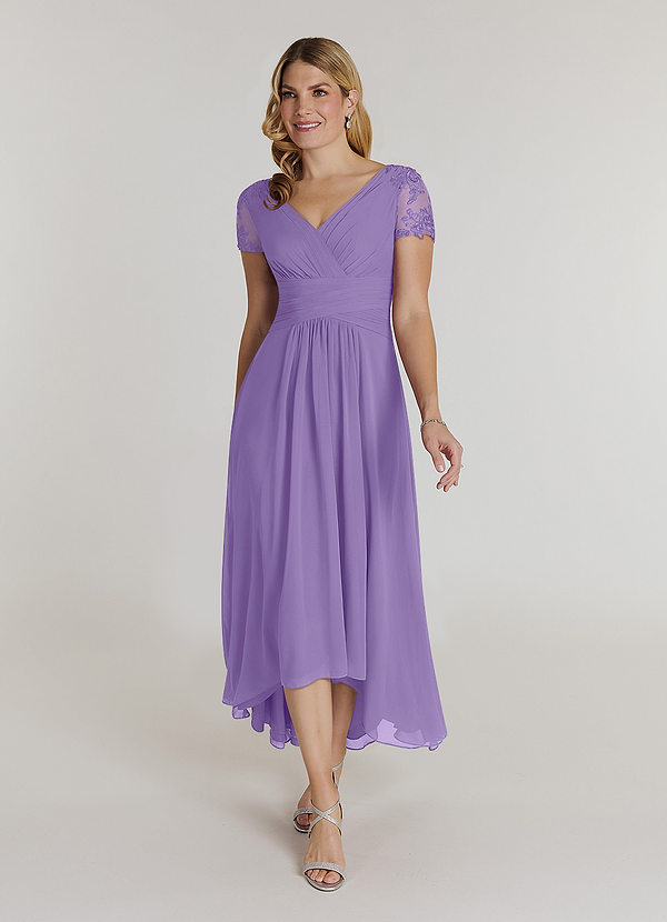 Azazie Thais Brautmutterkleider A-Linie Spitze Chiffon Kleid Tahiti image1