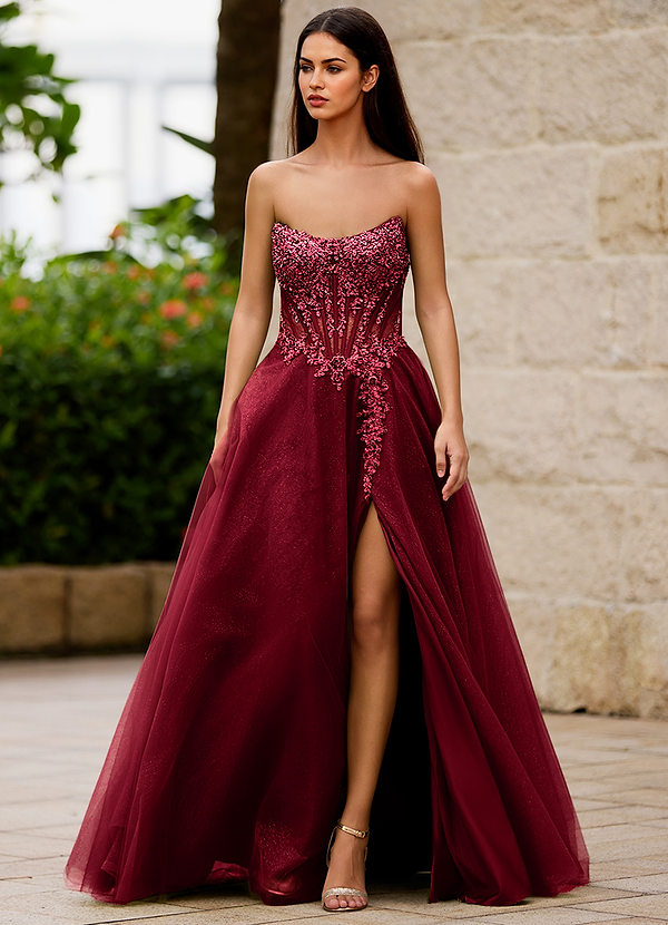 Brilliance Red Glitter Prom Dress image1