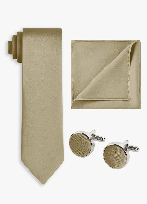 front Set di cravatte larghe in raso elasticizzato da 3 pezzi in tinta unita