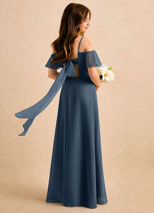 Azazie Robyn Girls Formal Sukienki dla dziewczynek sypiących kwiaty Linia A Dekolt w kształcie serca Szyfon Długość podłogi Sukienka image1