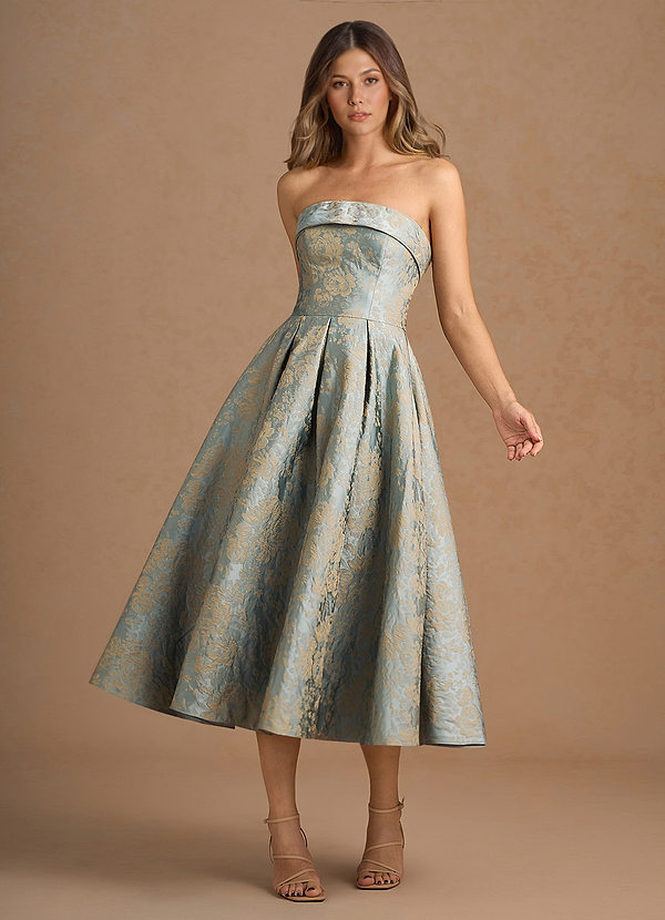 Cecilia Vintage Blue Midi Dress image1