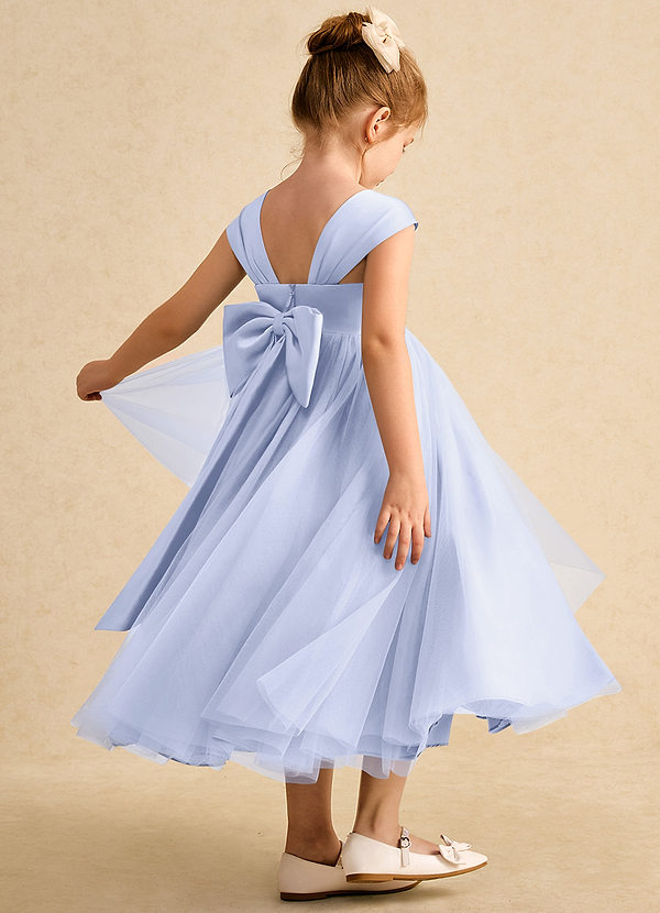 Azazie Chickadee Flower Girl Dresses Lavender Ball-Gown Sweetheart Neckline Matte Satin Dress image1