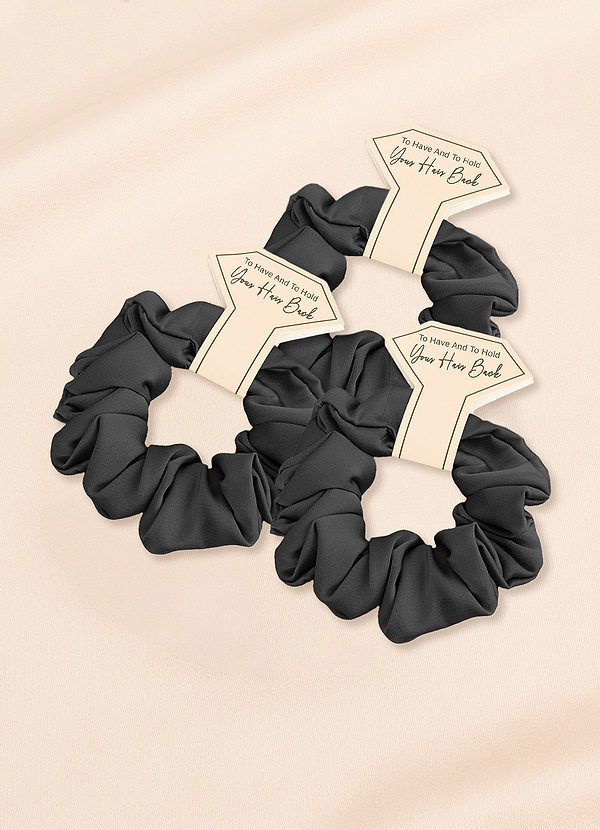 front Matchande Färg Brudtärna Stretch Satin Scrunchies I Normal Storlek
