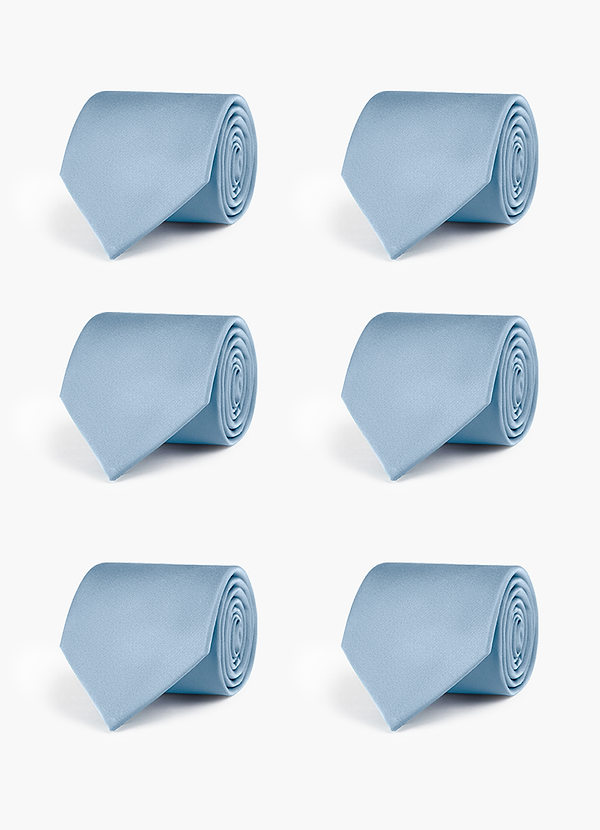 front Stretch Satin Matching Groomsmen Tie Set – 6 Pieces